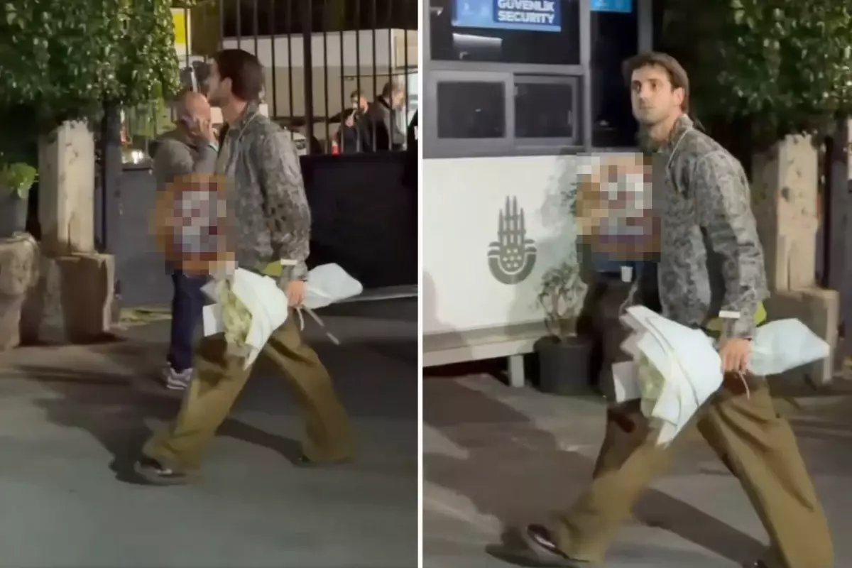 Serkay Tütüncü, sevgilisi Zeynep Bastık'ın konserine çiçekle geldi