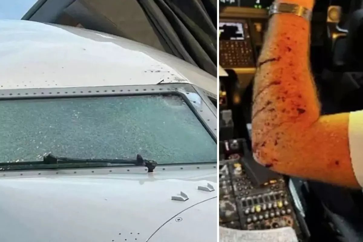 Yolcu uçağına meteor çarptı, pilot kanlar içinde kaldı