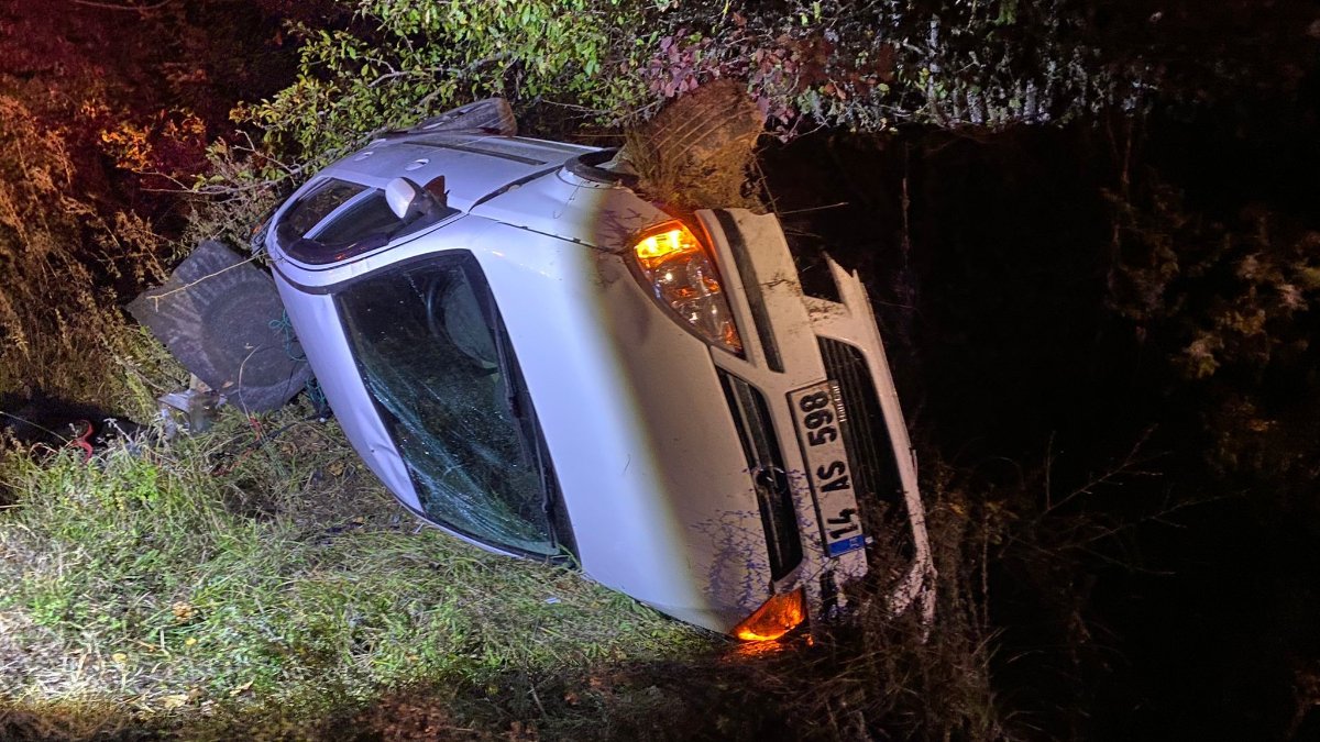 Bolu'da takla atan aracın sürücüsü ehliyetsiz çıktı