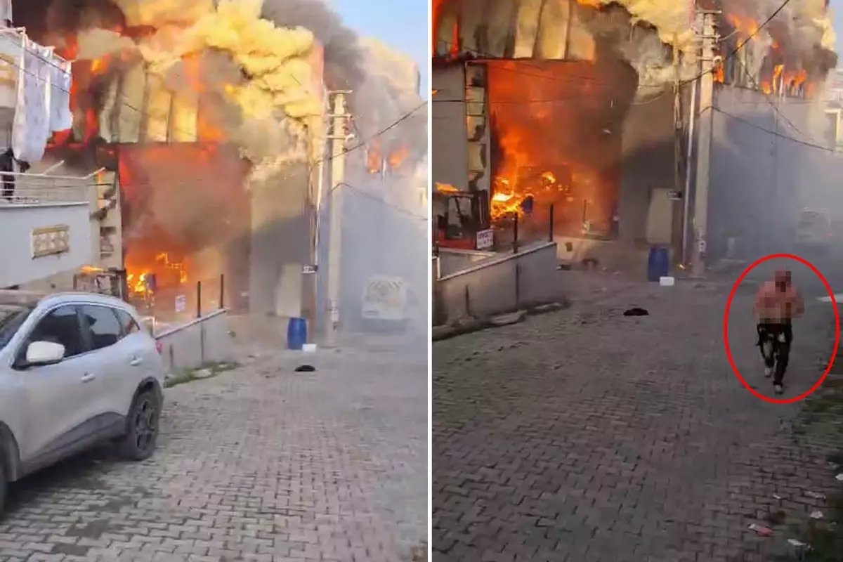 6 kişinin öldüğü yangında tüyler ürperten görüntü: Alevlerin arasından çıkıp geldi