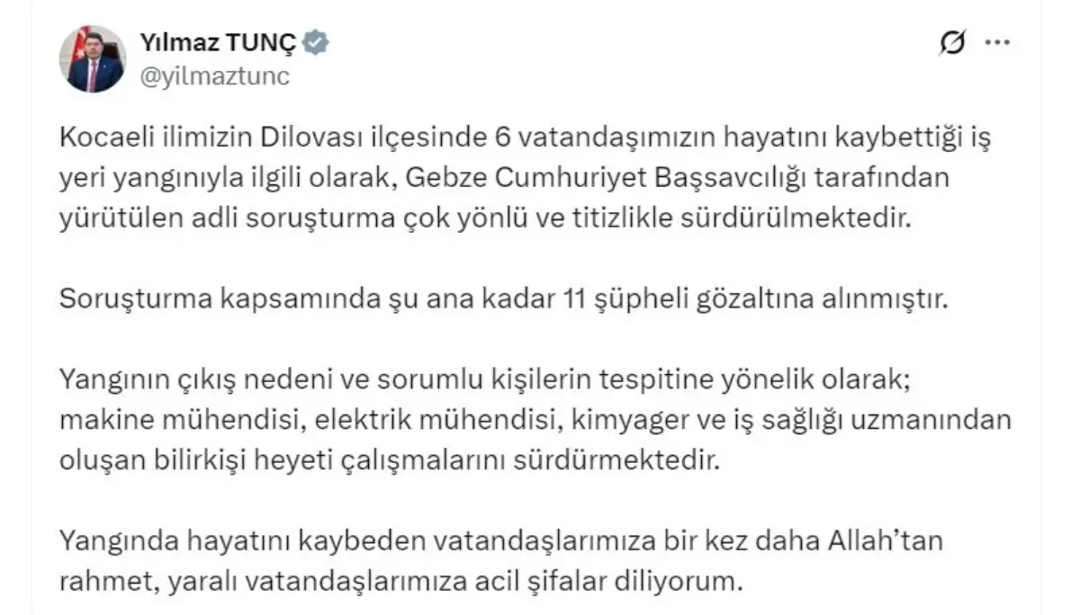 Kocaeli'deki Yangın Soruşturmasında 11 Gözaltı