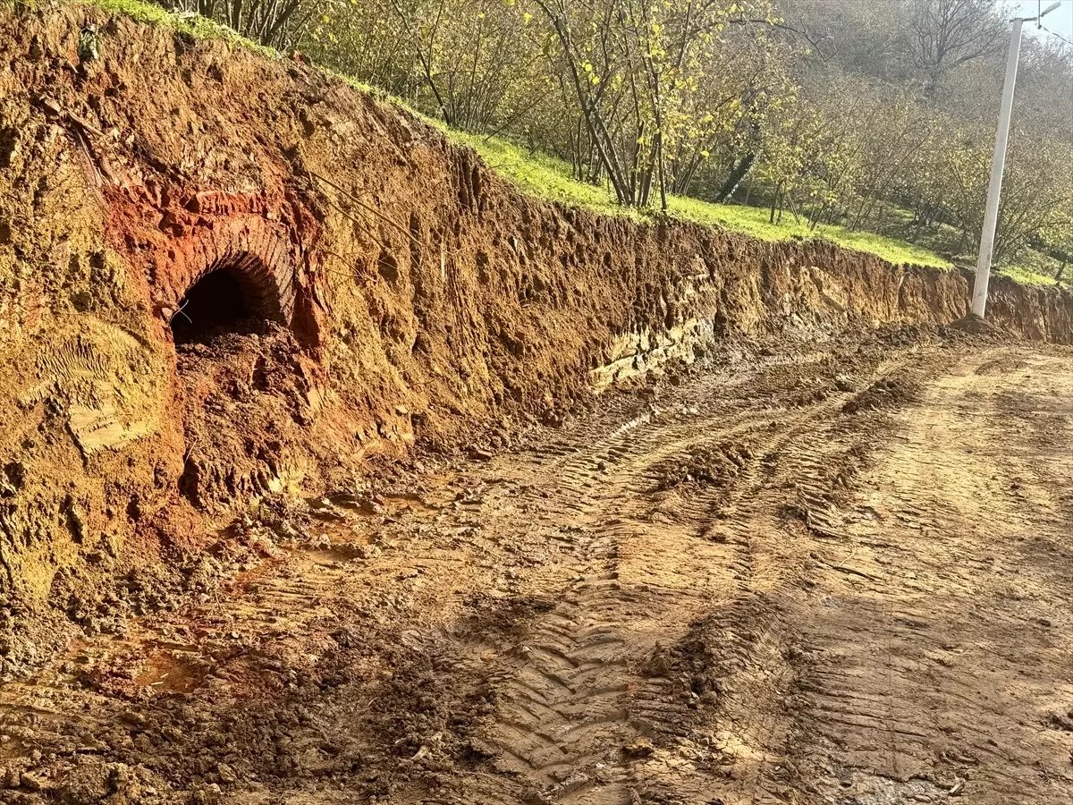 Düzce'de Yol Çalışmasında Tarihi Yapı Bulundu