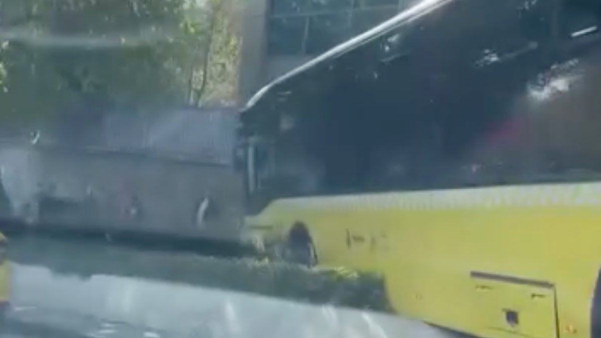 İstanbul Beşiktaş'ta İETT otobüsü kaza yaptı