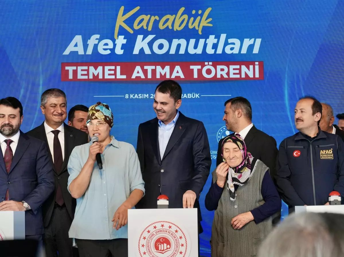 Karabük'te Yangın Sonrası Yeni Konutların Temeli Atıldı