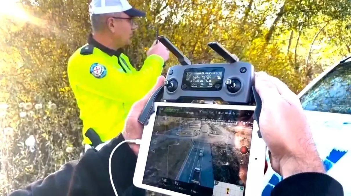 Bayburt'ta Drone Destekli Trafik Denetimi: 6 Sürücüye Ceza