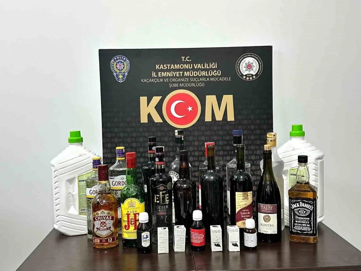 Kastamonu'da Etil Alkol ve El Yapımı Alkol Ele Geçirildi
