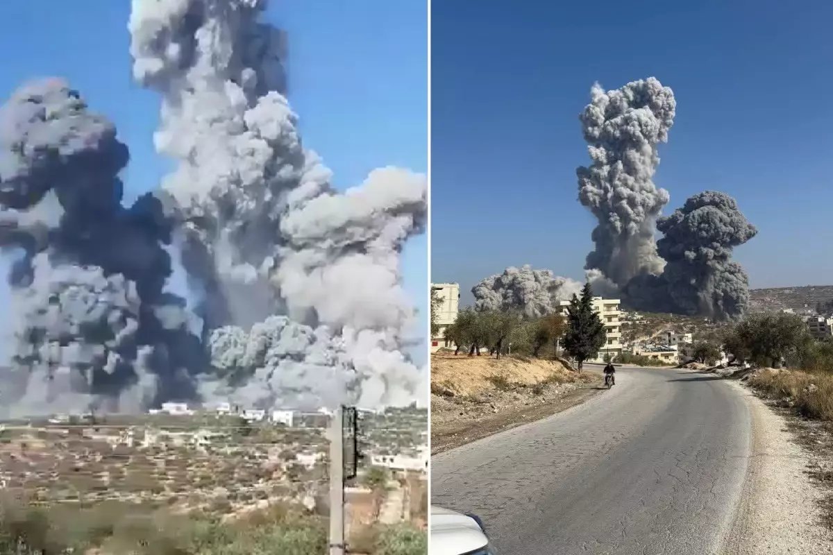 İdlib'de şiddetli patlama! Bölgeden dumanlar yükseliyor