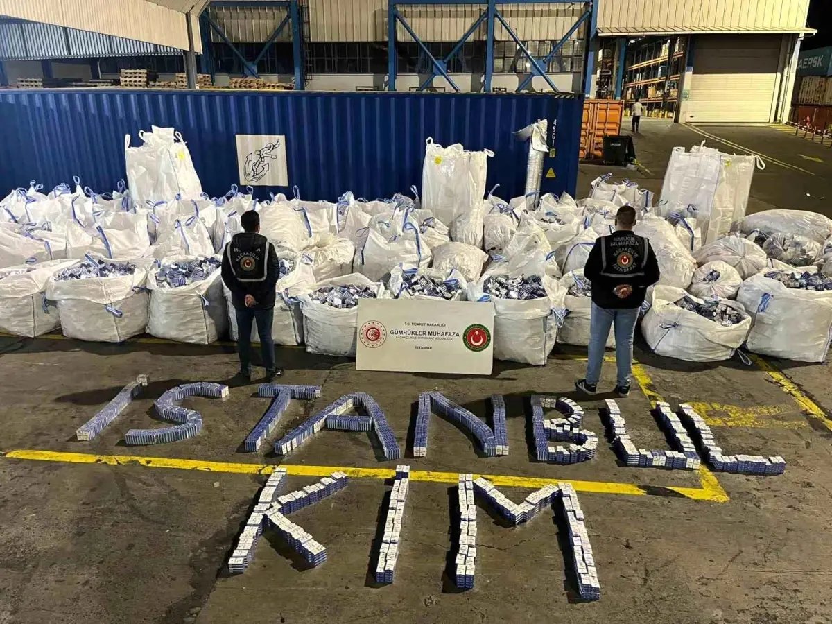 Ambarlı Gümrük Limanı'nda 94 Milyon Lira Değerinde Kaçak Sigara Ele Geçirildi