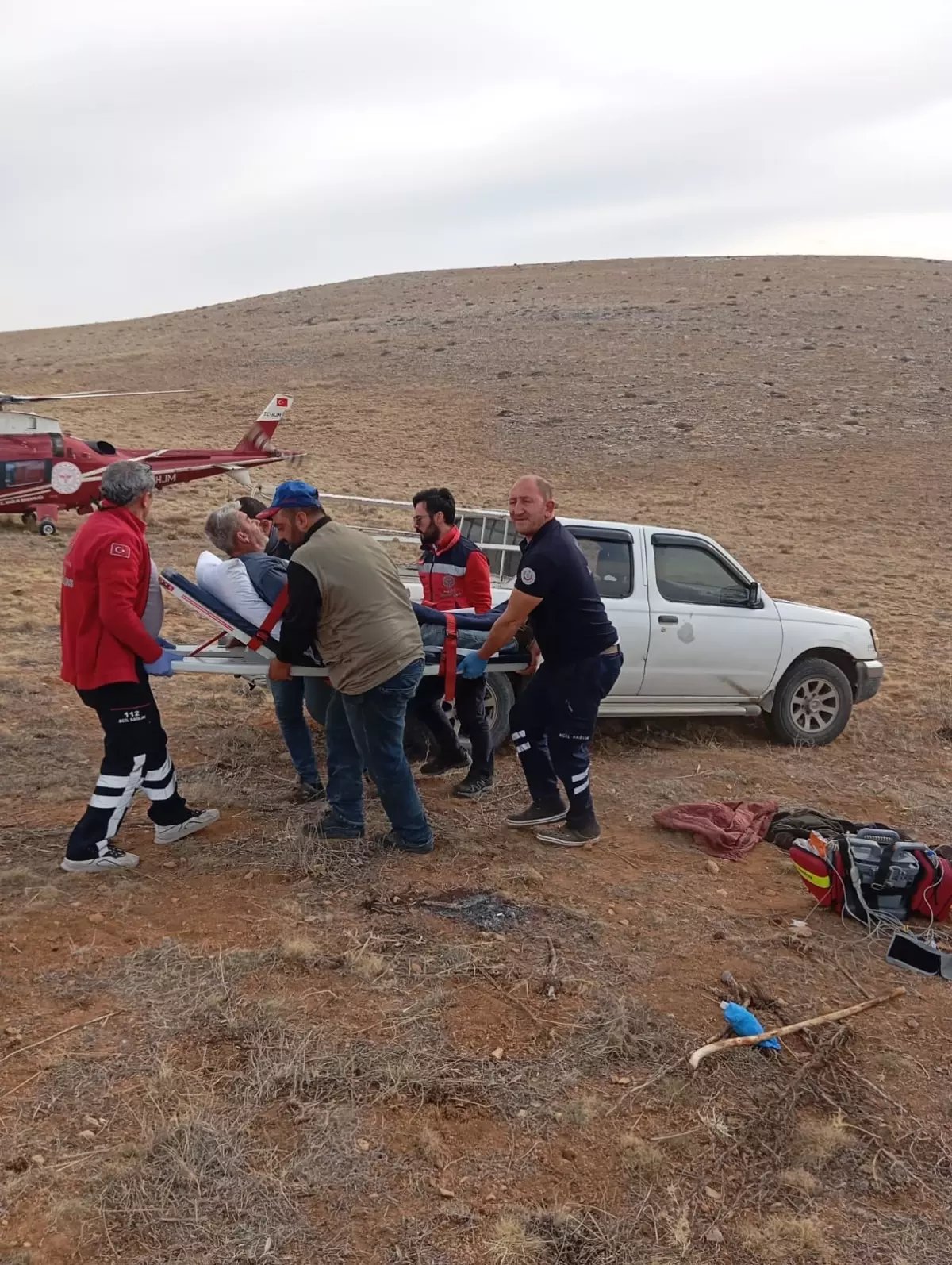 Kalp Krizi Geçiren Çoban Hava Ambulansıyla Hastaneye Kaldırıldı