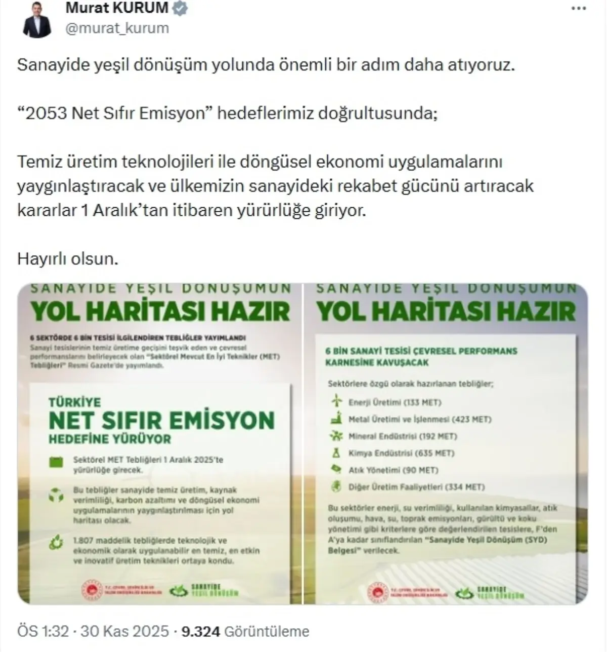 Sanayide Temiz Üretim İçin Yeni Tebliğler Yayımlandı