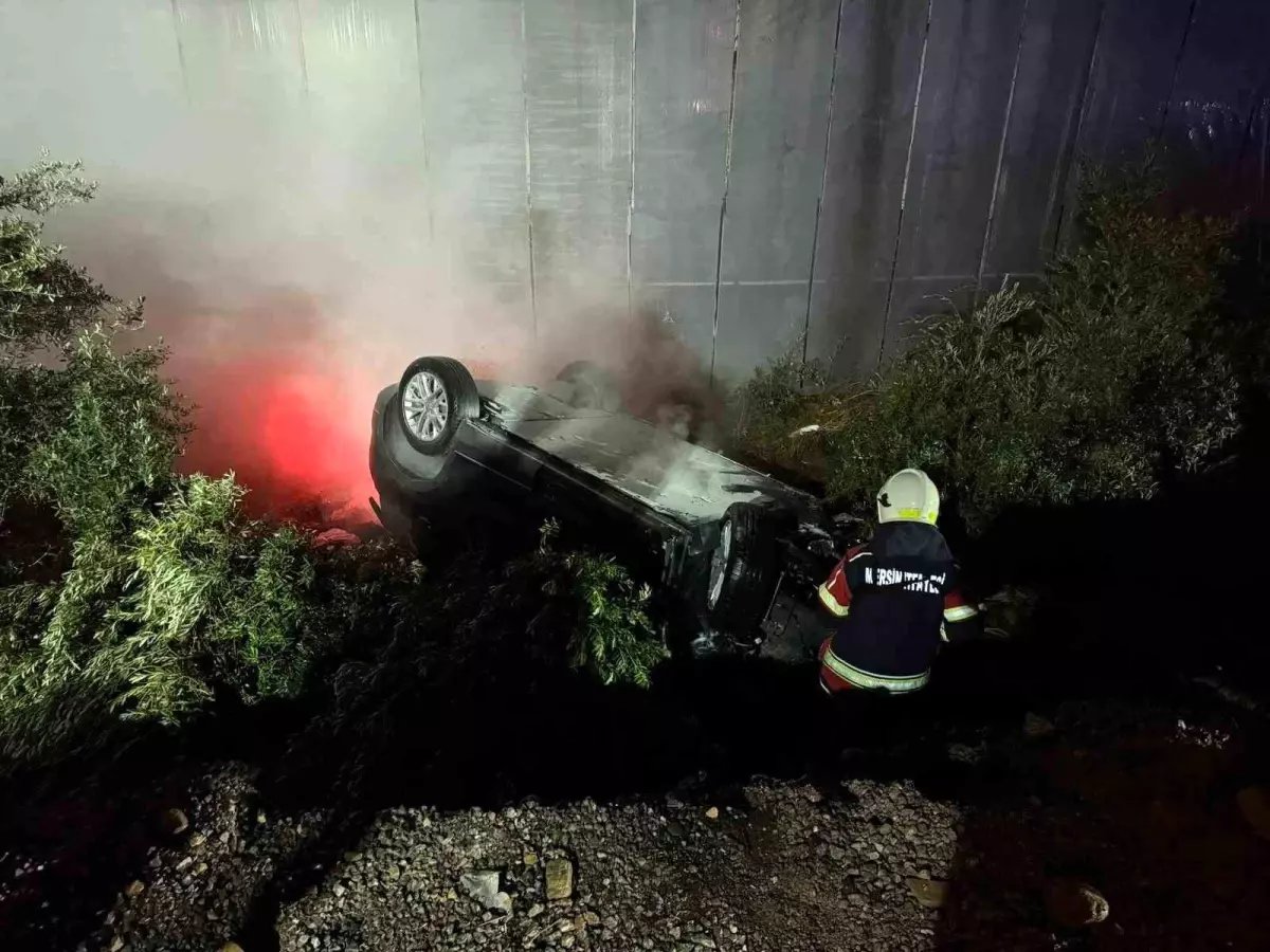 Mersin'de Elektrikli Araç Kazası: Batarya Yangını ve Yaralı Sürücü