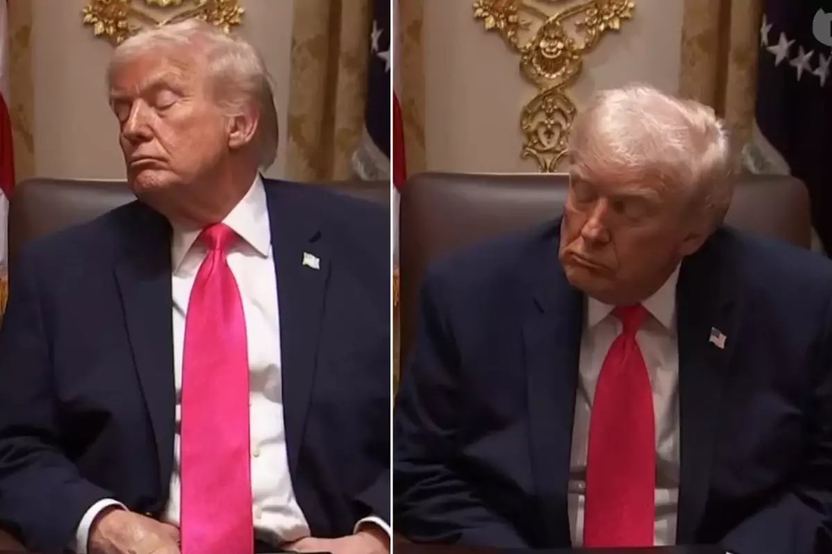 Dünya Trump'ın bu görüntülerini konuşuyor! Kabinede dondu kaldı