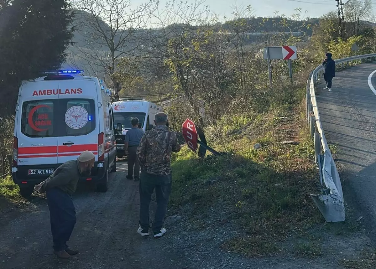 Otomobil fındık bahçesine uçtu; anne ve kızı yaralandı