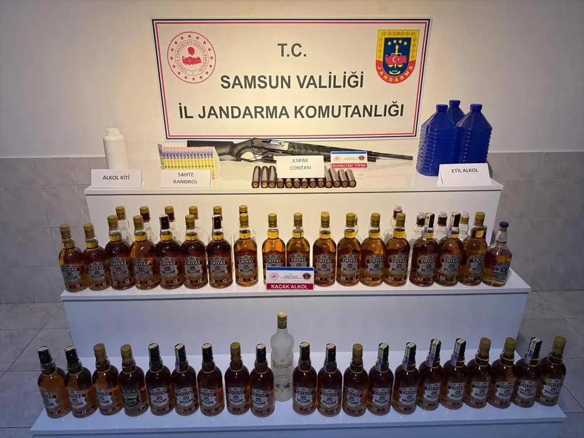 Samsun'da yılbaşı öncesi kaçak içki operasyonunda 1 kişi yakalandı