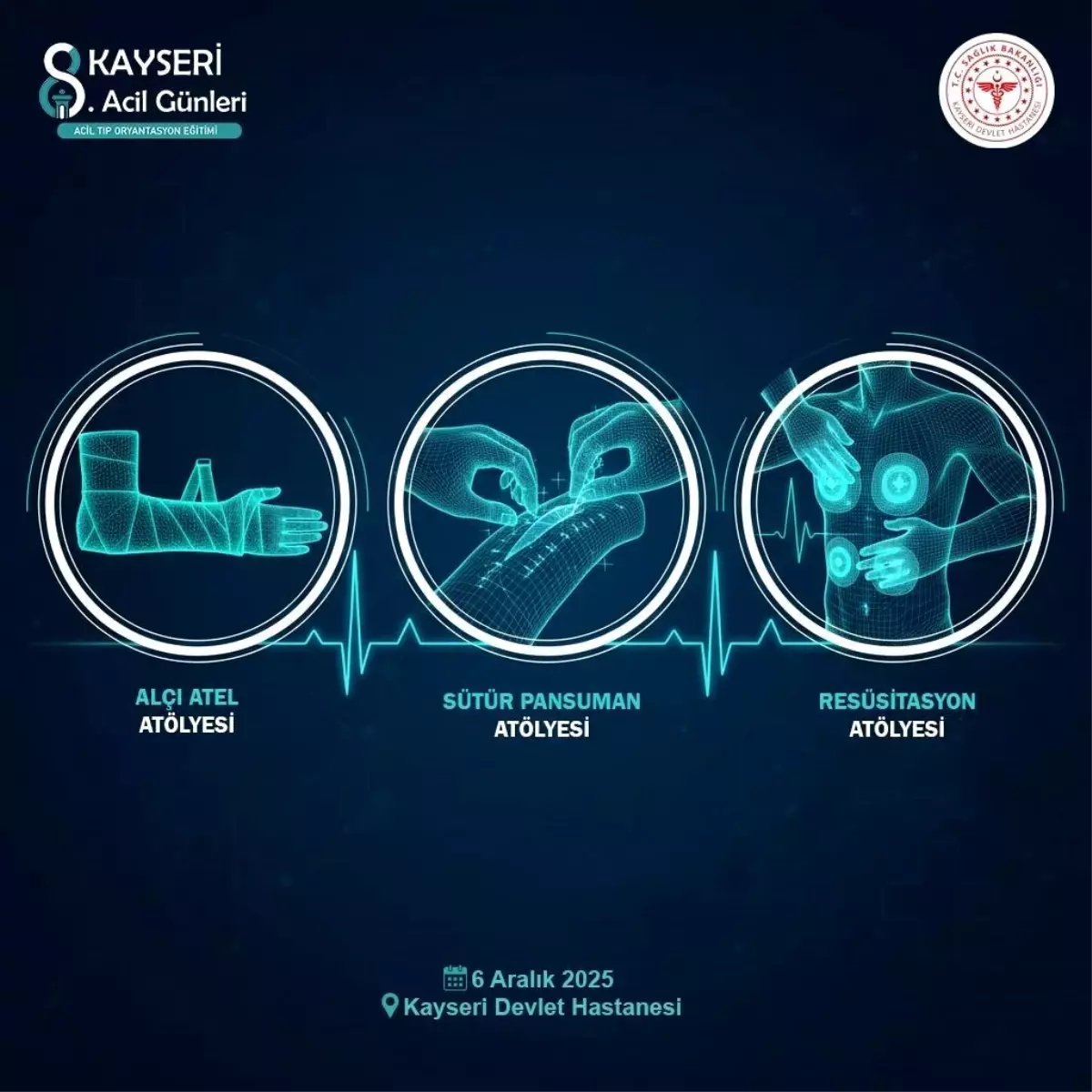 Kayseri Devlet Hastanesi '8. Kayseri Acil Tıp Eğitim Günleri'ne ev sahipliği yapıyor