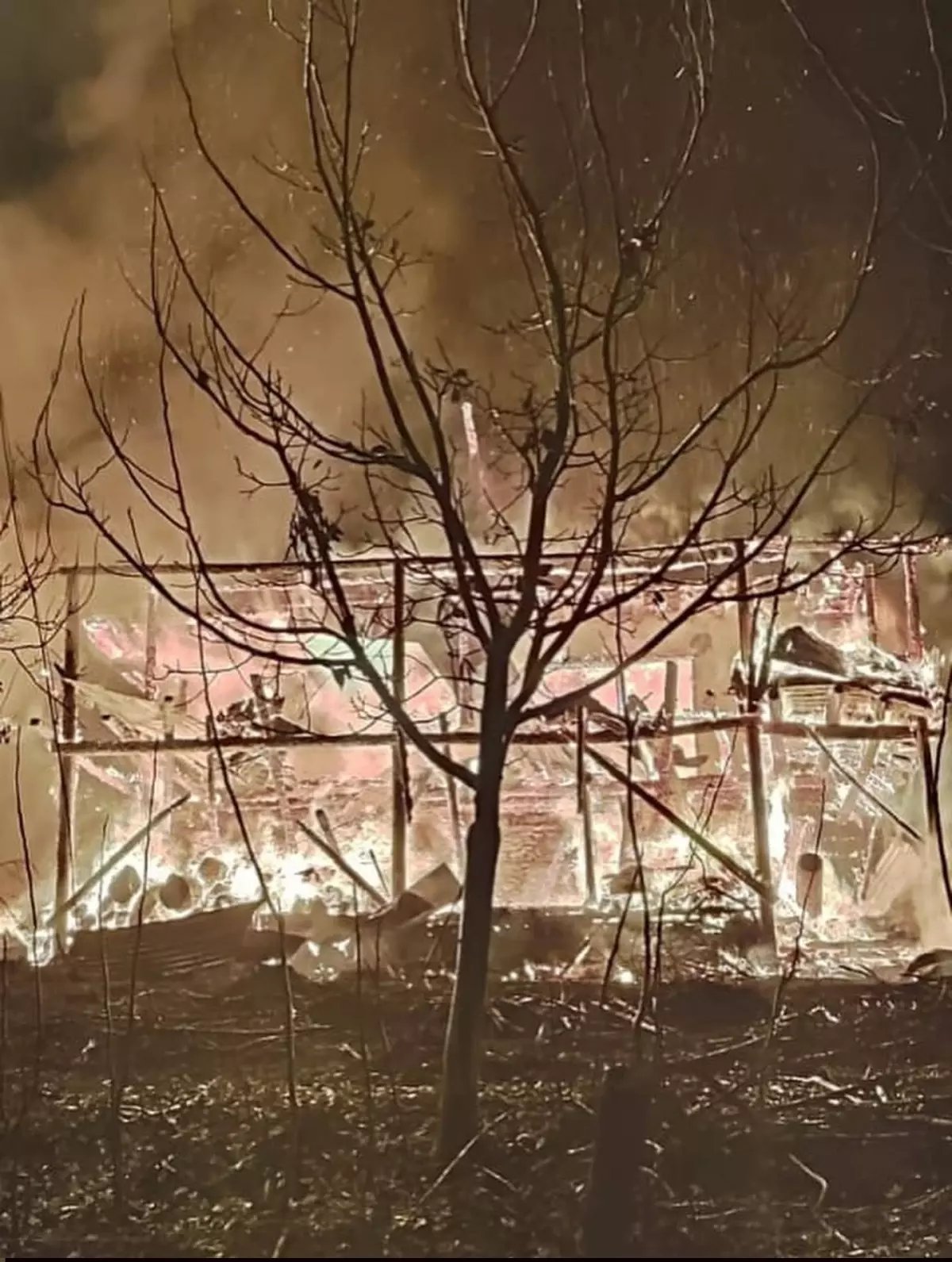 Evde çıkan, okul lojmanına sıçradı