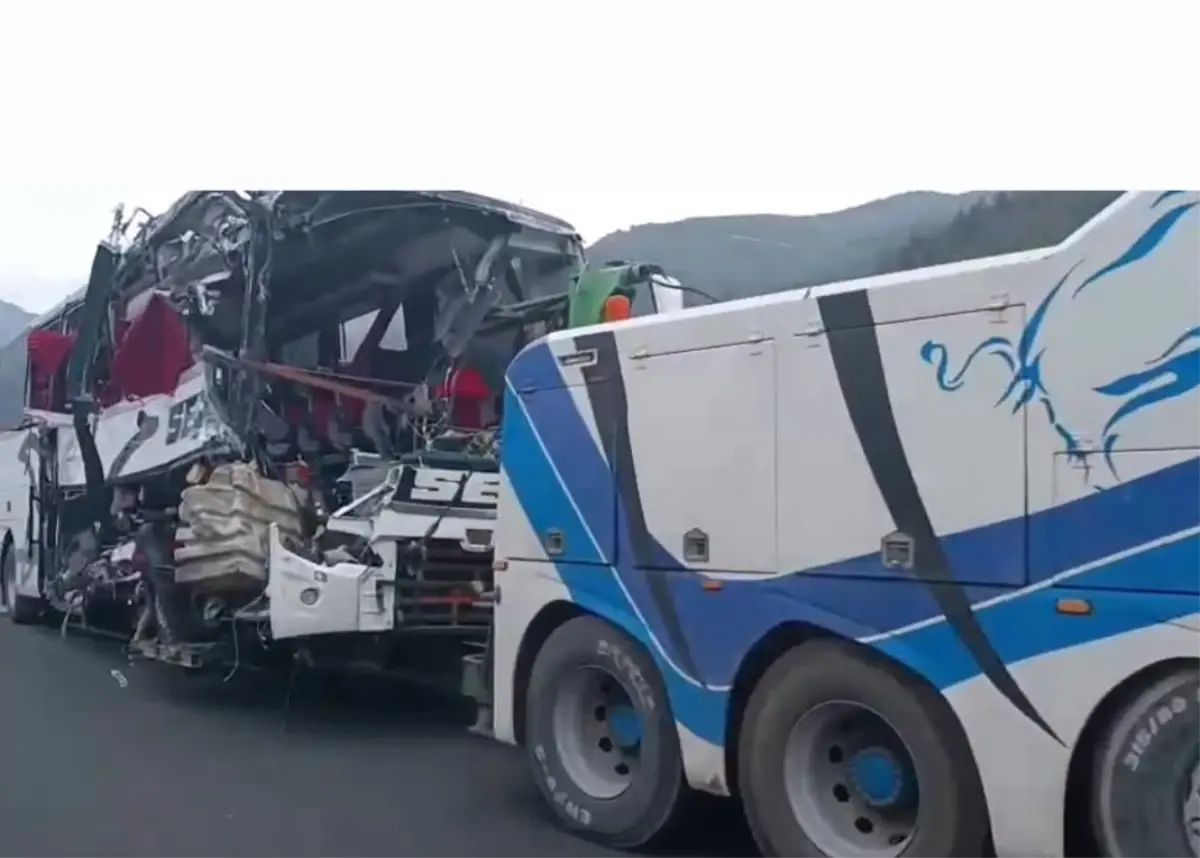 Yolcu otobüsü, otoyolda TIR'a çarptı; 7 ölü, 11 yaralı (2)