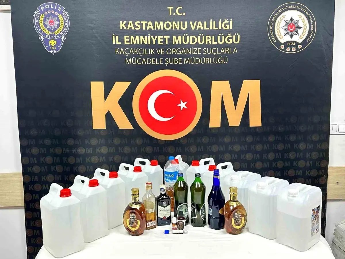 Kastamonu'da kaçak içki operasyonu