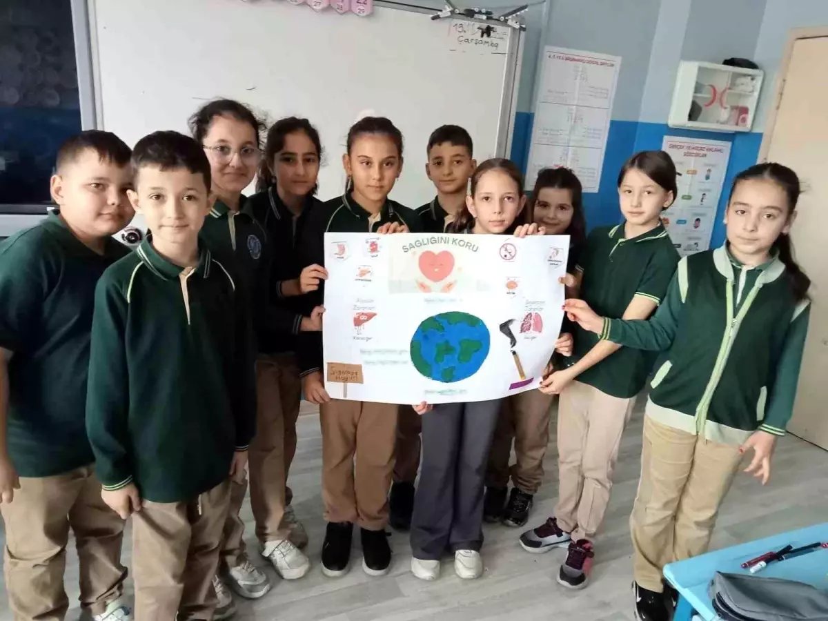 İlkokul öğrencilerinden sağlıklı yaşam mesajı