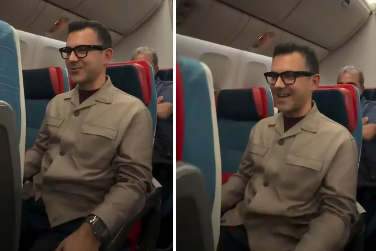 Özkan Öztürk'ten uçakta canlı maç anlatımı sürprizi