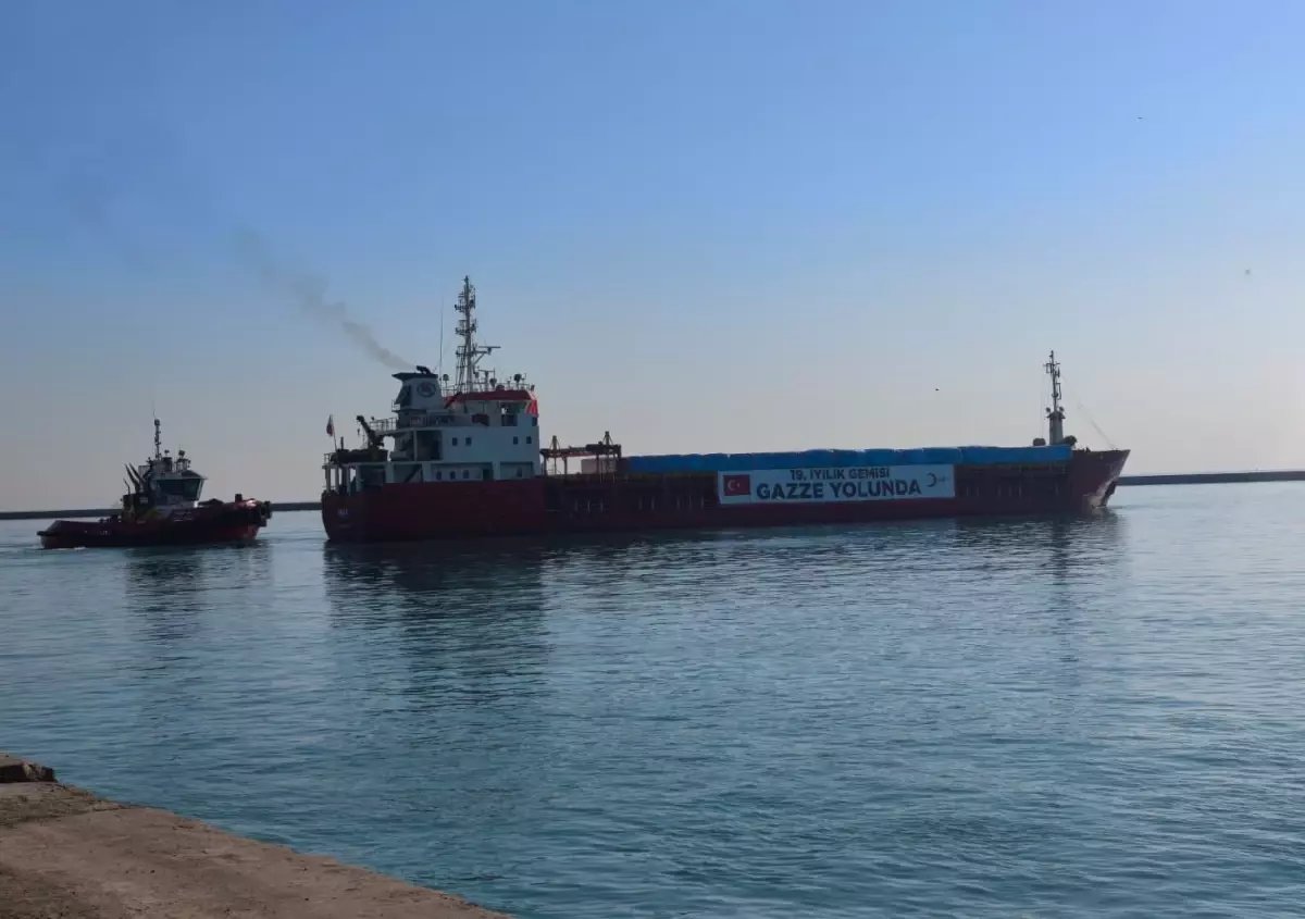 Mersin'den Gazze'ye 19'uncu 'İyilik Gemisi' yola çıktı