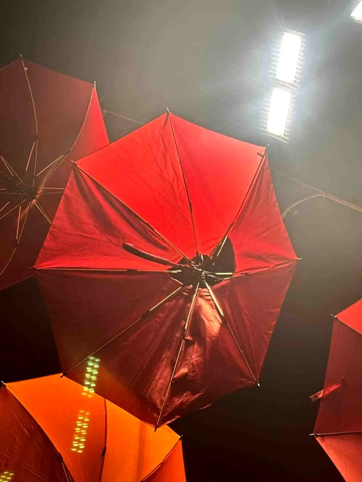 Elektrik kaçağı şemsiyeyi yaktı