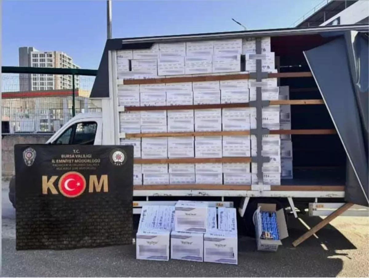 Bursa'da 3 milyon 410 bin adet makaron ele geçirildi