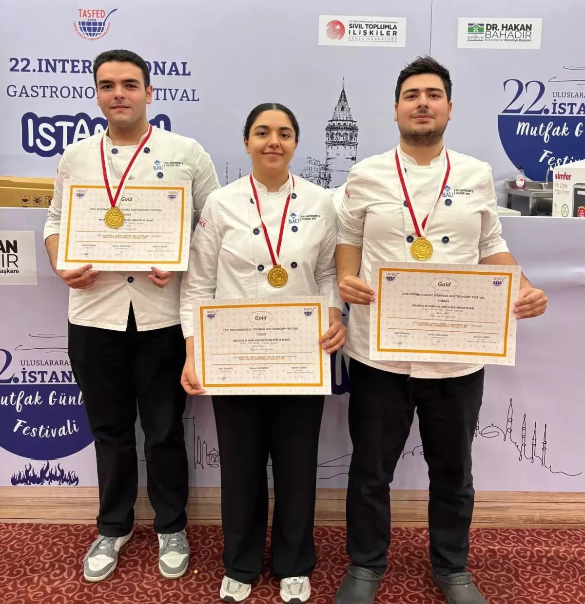 Bahçeşehir Üniversitesi Gastronomi ve Mutfak Sanatları Bölümü öğrencilerinden iki altın madalya