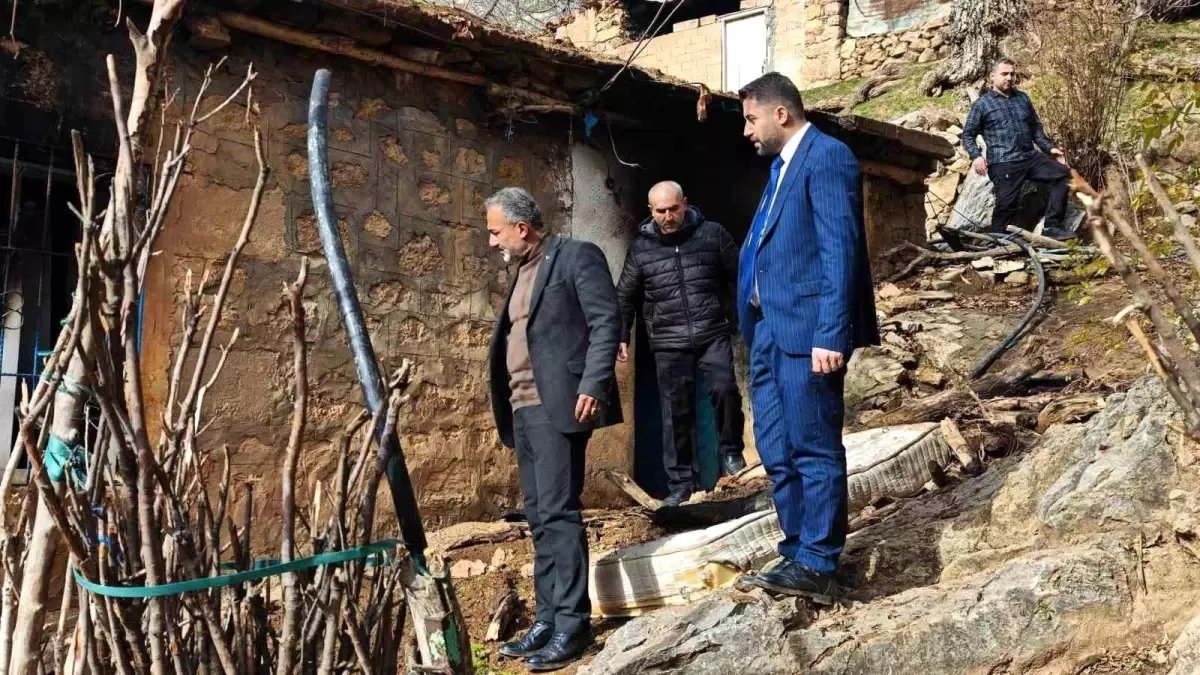 Sason'da yangın mağduru aileye destek