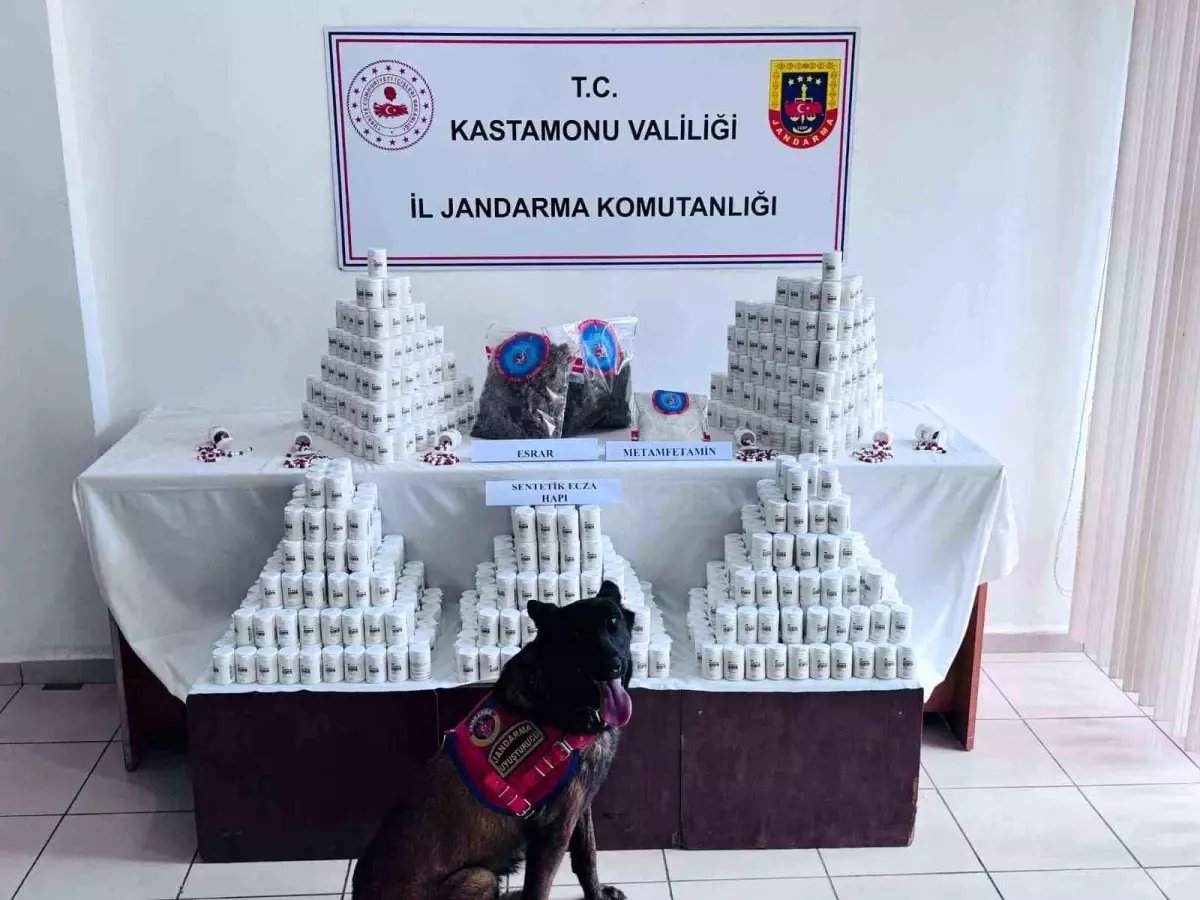 Kastamonu'da binlerce hap ve uyuşturucuyla yakalanan şahsın yargılanmasına başlandı