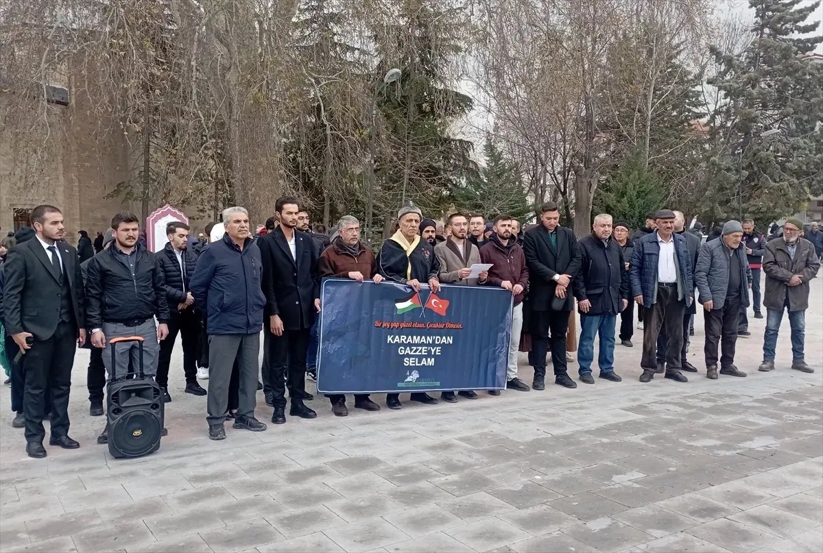 Karaman'da İsrail'in Gazze'deki saldırıları protesto edildi
