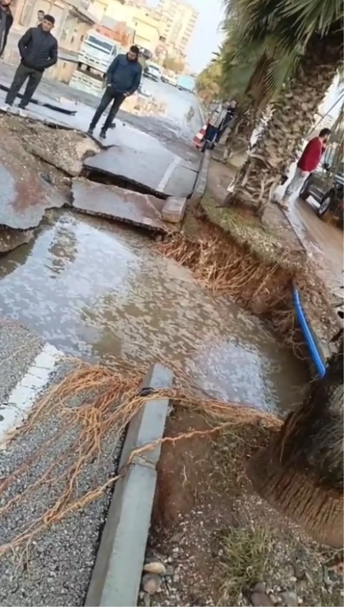 Adana'da içme suyu borusu patladı; 3 mahalle sular altında kaldı, yol çöktü