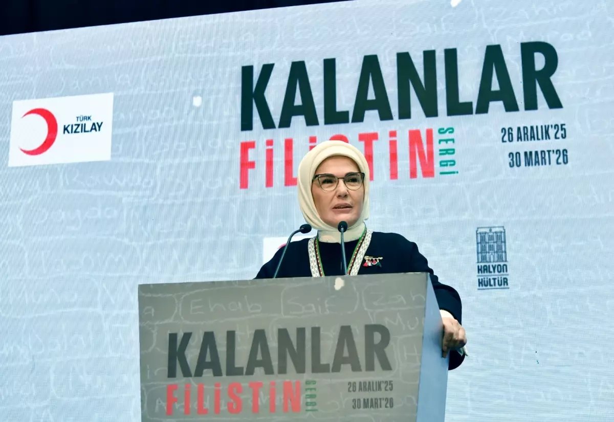 Emine Erdoğan 'Kalanlar' Filistin Sergisi'nin açılışında konuştu