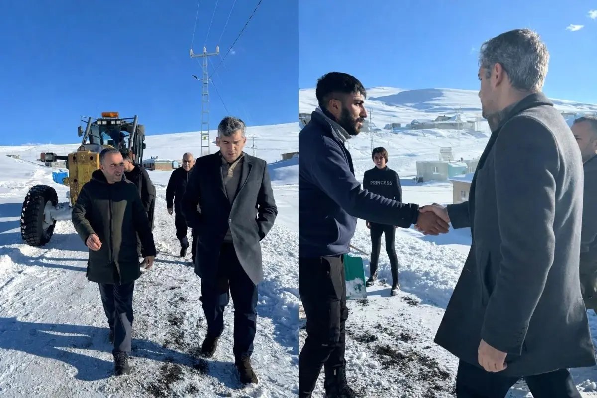 Diyadin'de kapanan köy yolları için çalışmalar sürüyor