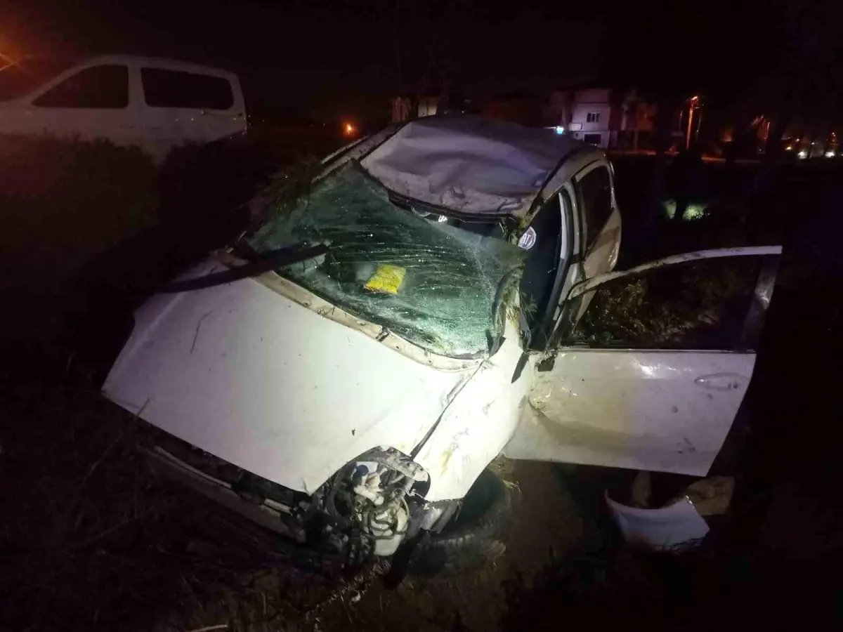 Tekirdağ'da alkollü sürücü su kanalına uçtu