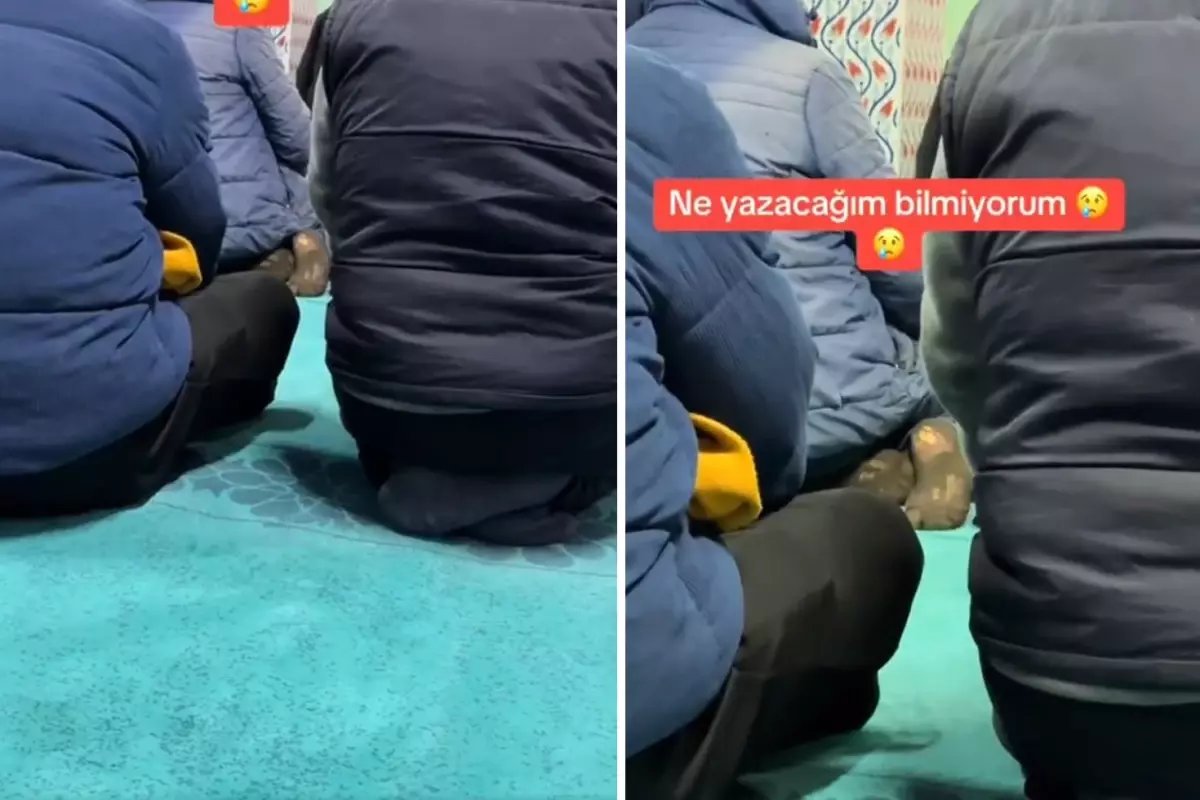 Vatandaş, camide çektiği görüntüyü "Ne yazacağımı bilmiyorum" notuyla paylaştı