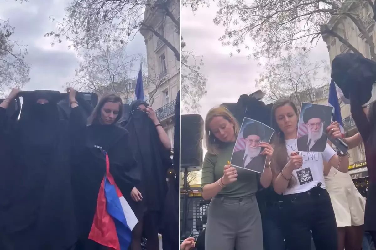 Parisli kadınlar İranlı hemcinsleri için soyundu