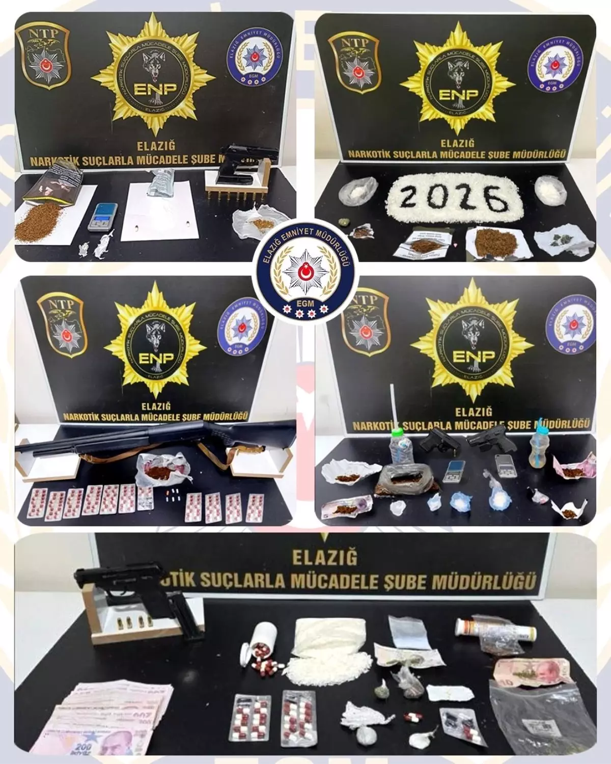 Elazığ'da uyuşturucu ve ruhsatsız silah operasyonu: 17 tutuklama
