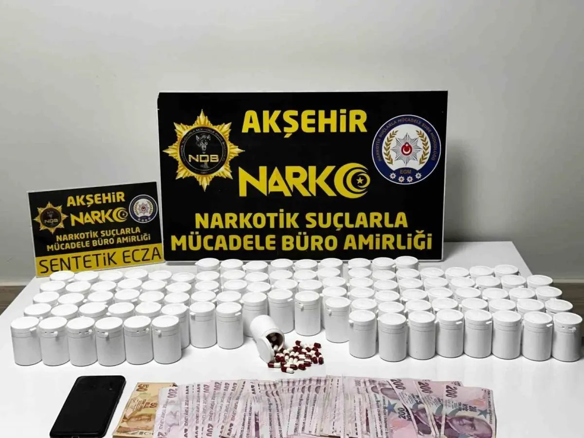 Akşehir'de uyuşturucu operasyonu: 5 bin 500 hap ele geçirildi