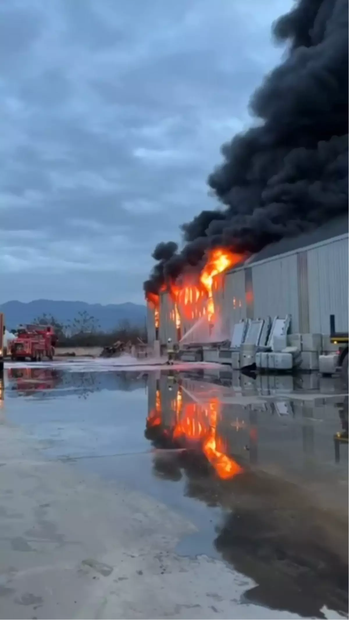 Hatay'da lastik deposunda yangın