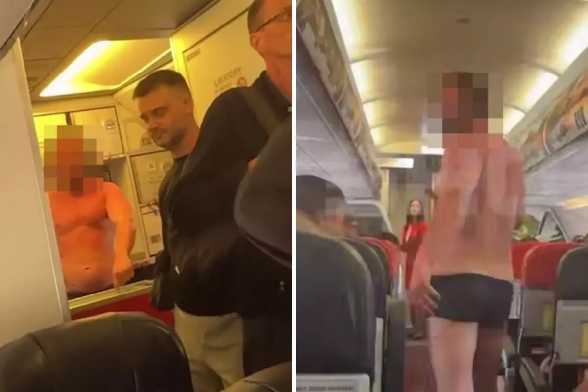 Havada korku dolu anlar: Yolcu soyunup uçaktan atlamaya kalkıştı