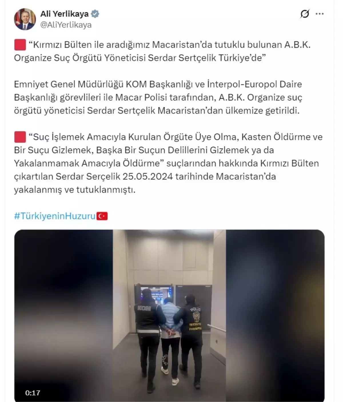 Macaristan'da tutuklu bulunan suç örgütü yöneticisi, Türkiye'ye getirildi