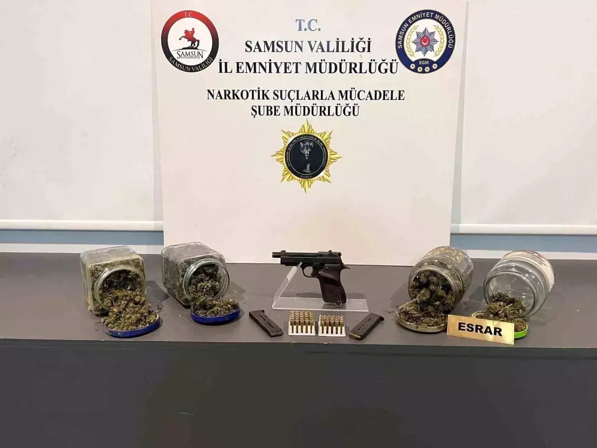 Samsun'da bir kişi uyuşturucu ve silahla yakalandı