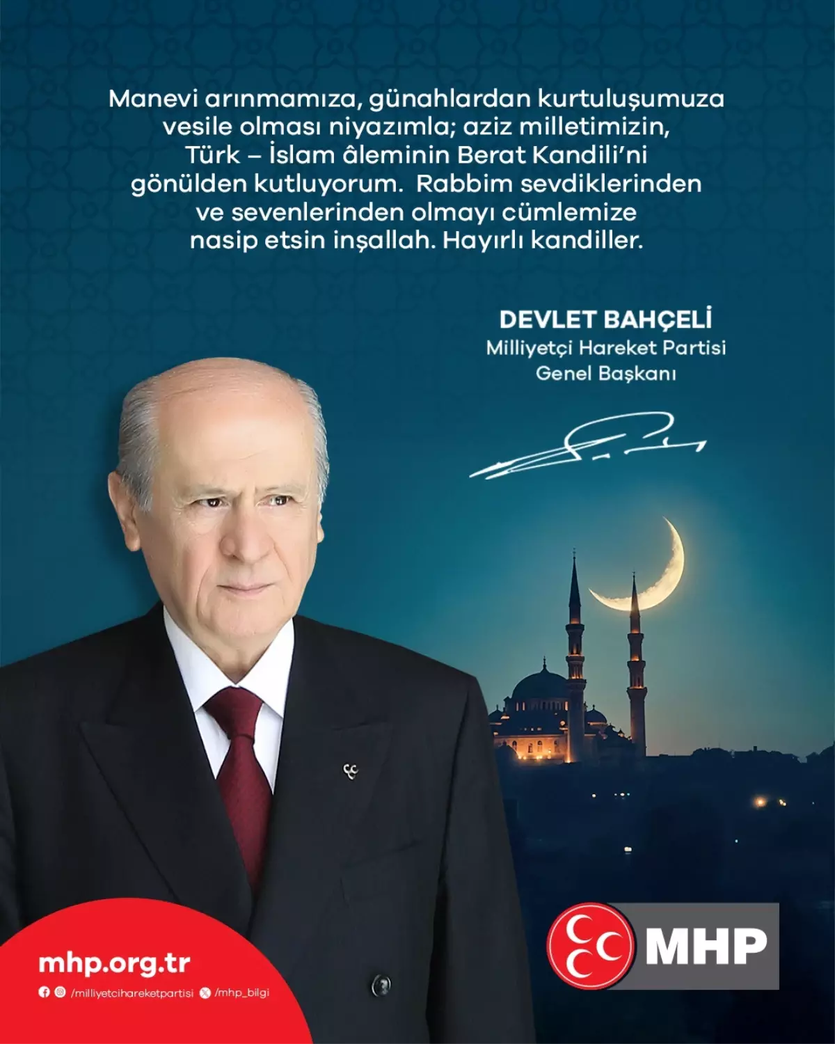 Bahçeli'den 'Berat Kandili' mesajı