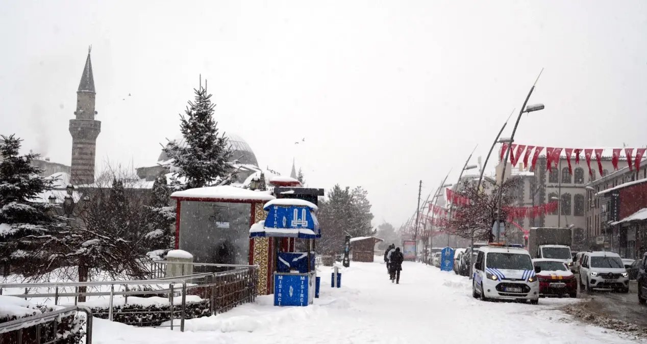 Kar kalınlığının 50 santimetreye ulaştığı Erzurum'da 419 mahallenin yolu kapandı
