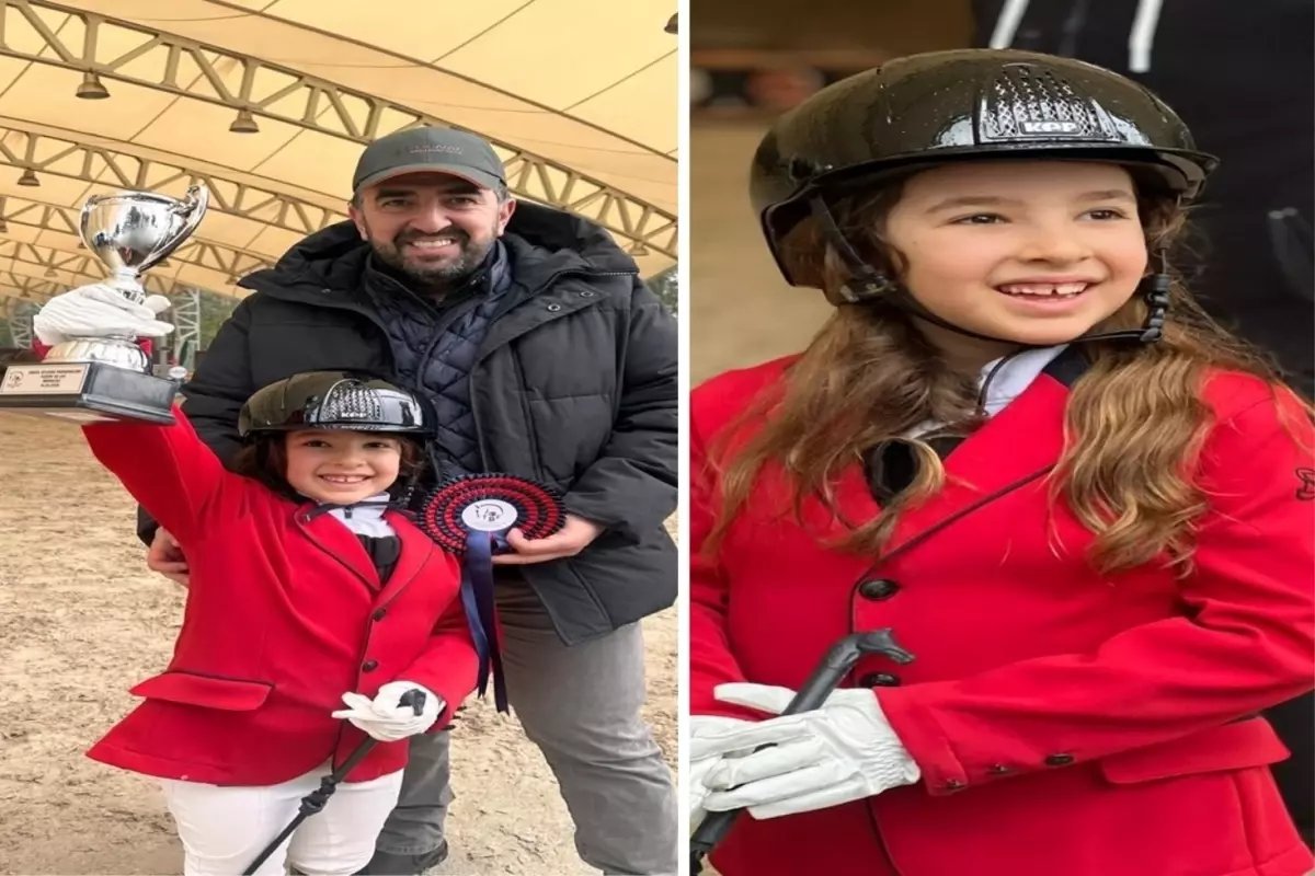 7 yaşındaki Yasmin, binicilik yarışmalarını ilk sırada tamamladı