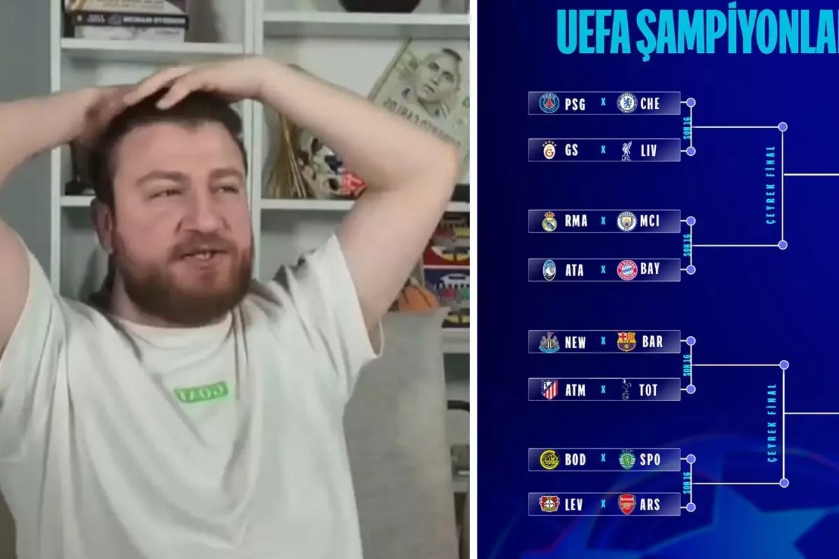 Galatasaray'ın Liverpool ile eşleştiğini görünce canlı yayında orucunu bozdu