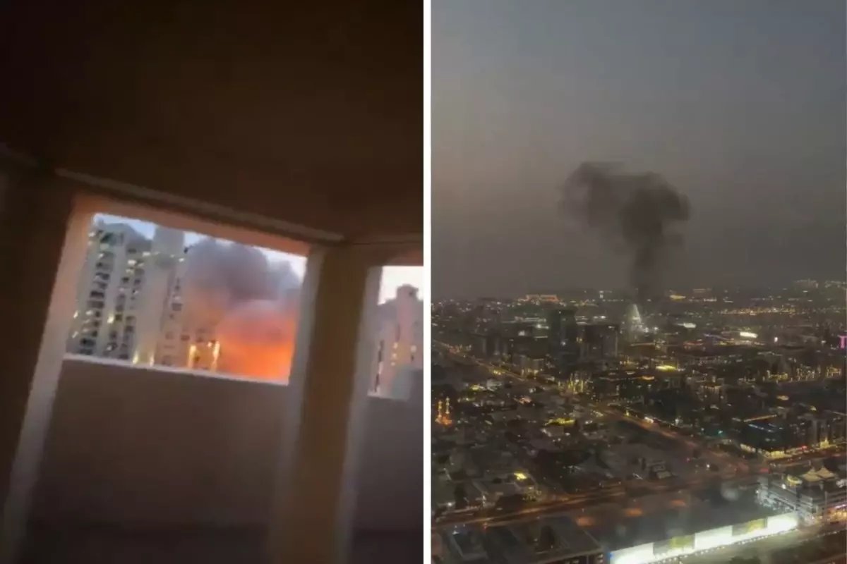 İran füzeleri Dubai'ye düştü! Korkunç anlar kameralarda