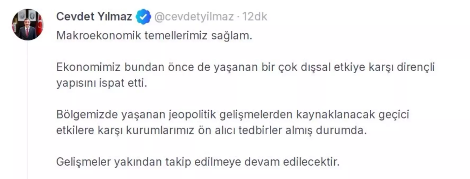 Cevdet Yılmaz: Makroekonomik temellerimiz sağlam