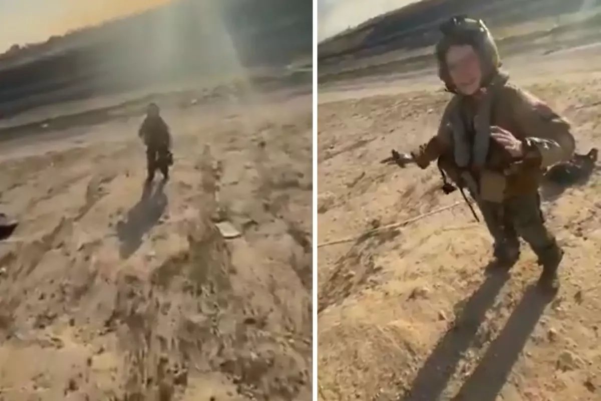 Düşen savaş uçağından kurtulan ABD askerinin yanına koştu, teşekkür etti